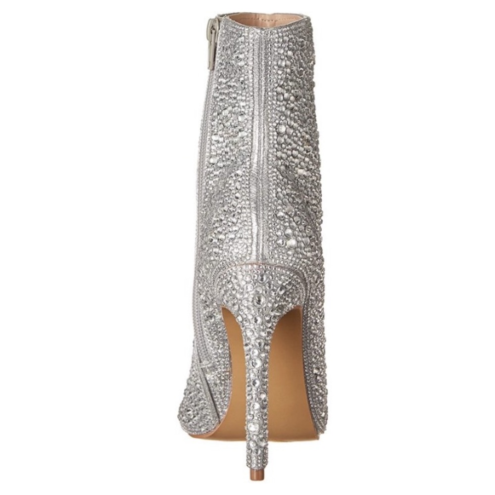 Steve Madden Womens Dispute-r Studded Ankle Boots Silver - Picture 5 of 6